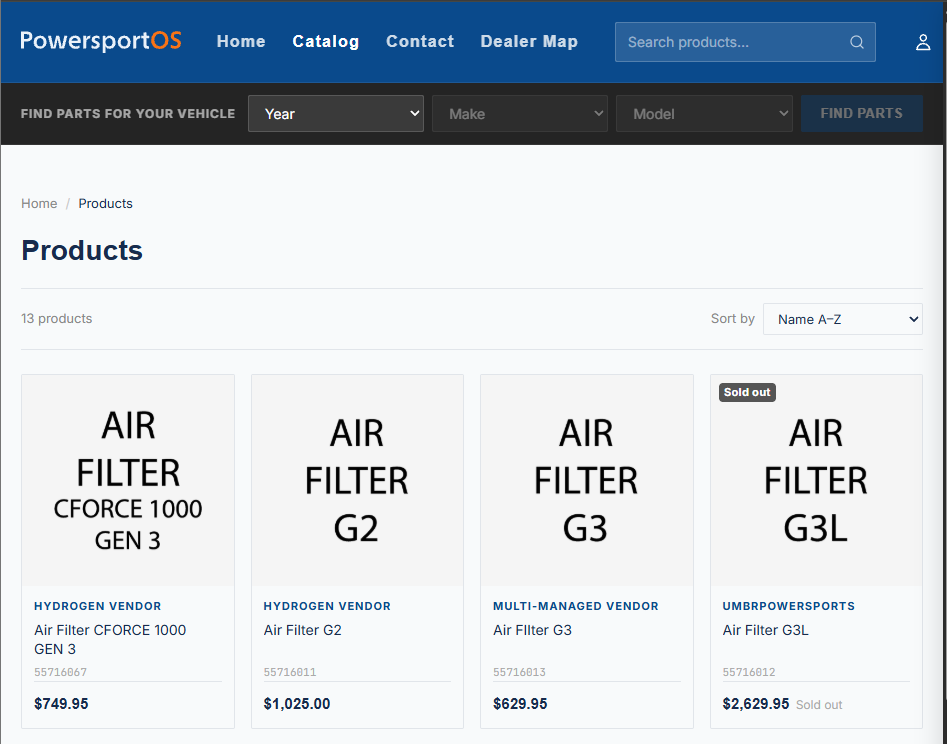 YMM widget on Shopify
